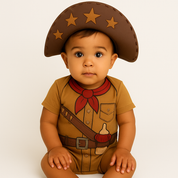 Body Bebê Mesversário com Chapéu 100% Algodão – Kit 2 Peças Temático Sanfoneiro