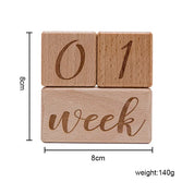 Madeira Mês Milestone Digit Record Card, Newborn Birthday Gift, Baby Photo Souvenir, Fotografia Acessórios com Caixa, 7pcs por conjunto