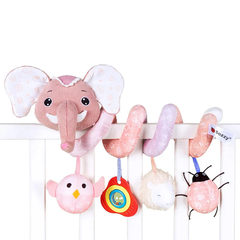 Chocalho e Móbile Espiral Bichinhos Divertidos Para Carrinho e Bebê Conforto - Ama Mamma