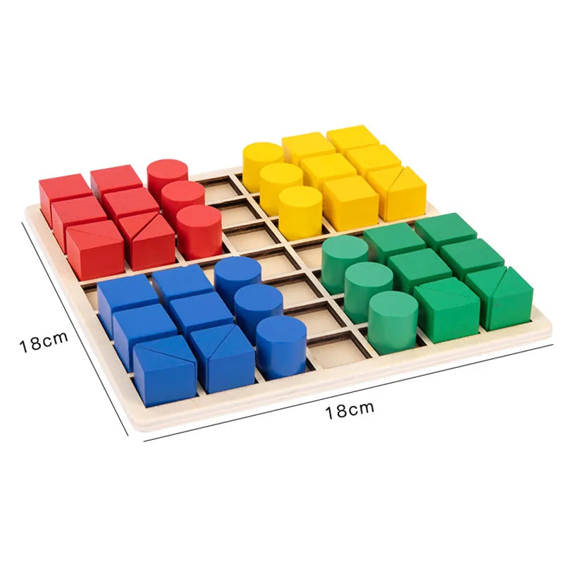 Blocos Criativos Cores e Formas Brinquedo de Madeira - Ama Mamma