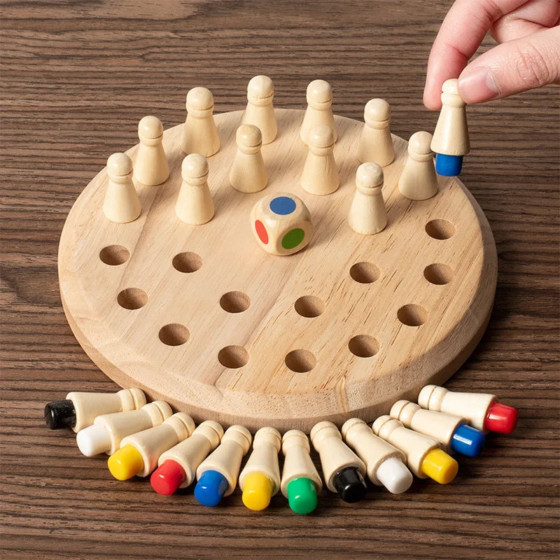 Jogo da Memória Tabuleiro das Cores Brinquedo Educativo de Madeira - Ama Mamma