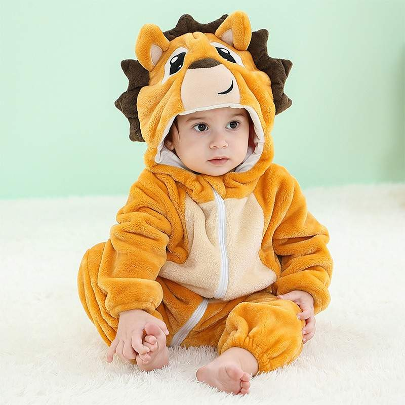 Pijama-Fantasia de Bichinhos de Plush para Bebês c/ Capuz - Ama Mamma